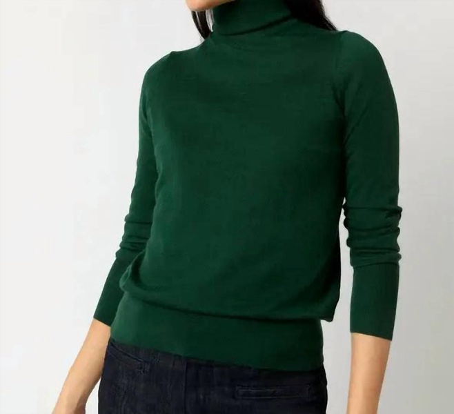 alida turtleneck sweater in bottle green cashmere