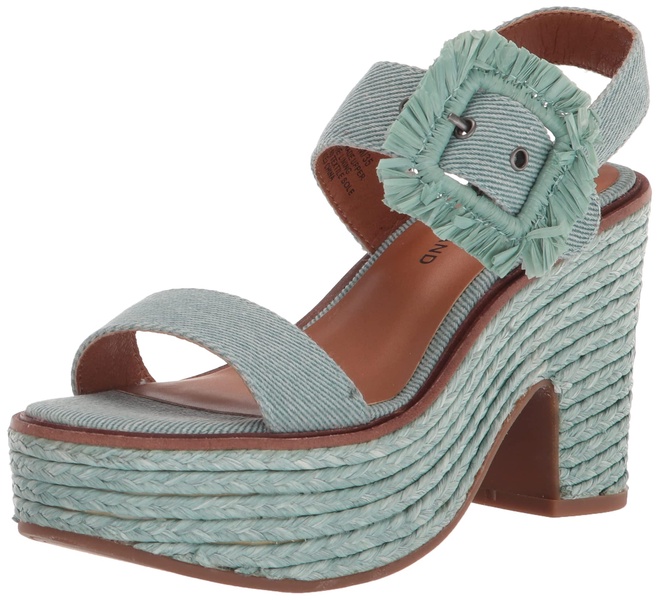 Lucky Brand Women's Yidris Espadrille Platform Sandal Heeled, Wrought Iron, 10