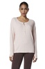 Andrew Marc Women's Long Sleeve Ribbed Vented Henley
