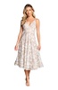 Dress the Population Women's Elisa Sleeveless Plunge Neckline Fit and Flare Midi Dress