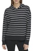 Andrew Marc Women's Long Sleeve Fashion Hoodie, Black/White Stripe