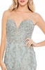 Women's Embellished Sleeveless Plunge Neck Trumpet Gown