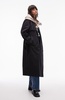 Topshop 2in1 borg trench coat in anthracite