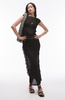 Topshop sheer lace maxi dress with scoop back in black