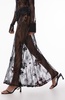Topshop embellished lace maxi skirt in black with burgundy sequins - part of a set