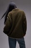Topshop knitted exposed contrast seam oversized sweater in khaki