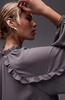 Topshop frill trapeze mini dress in gray
