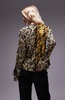 Topshop patchwork scarf print tie front bed jacket in yellow floral print