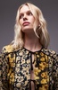 Topshop patchwork scarf print tie front bed jacket in yellow floral print