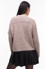 Topshop knit rib detail crew relaxed sweater in mushroom
