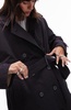 Topshop 2in1 borg trench coat in anthracite