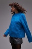 Topshop fluffy knit relaxed sweater in turquoise