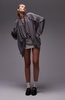 Topshop frill trapeze mini dress in gray