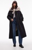 Topshop 2in1 borg trench coat in anthracite