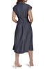 Women's Denim Midi Cap-Sleeve Shirtdress