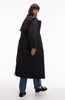Topshop 2in1 borg trench coat in anthracite