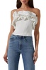 sarahi ruffle detail strapless top in white