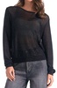 metallic knit top in black