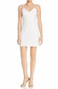 scalloped mini cocktail dress in white