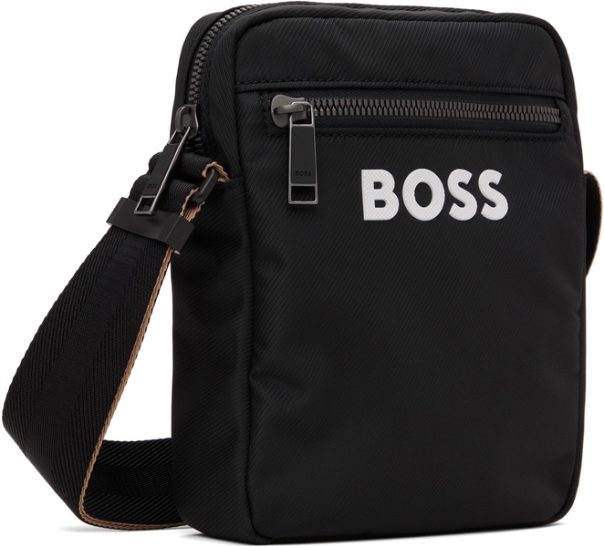 Black Contrast Logo Signature Stripe Bag