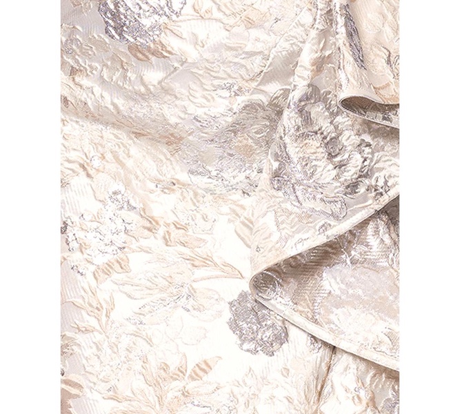 Women's Metallic Jacquard One-Shoulder Gown