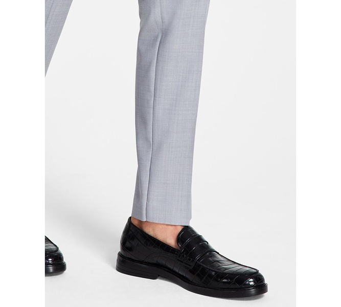 Men's Slim-Fit Wool Sharkskin Suit Pants, Created for Macy's