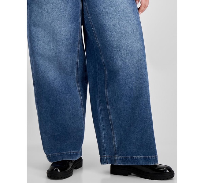 Trendy Plus Size High-Rise Seamed Front Jeans, Exclusively at Macy's 