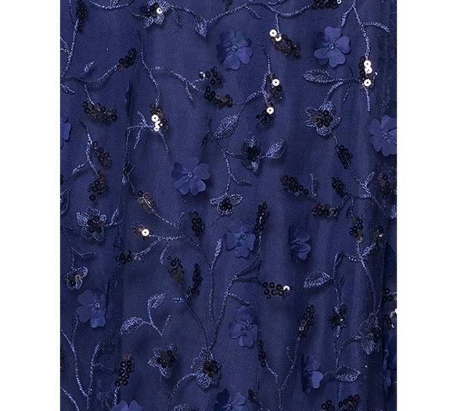 Women's 3D Floral Embroidered Off-The-Shoulder Gown