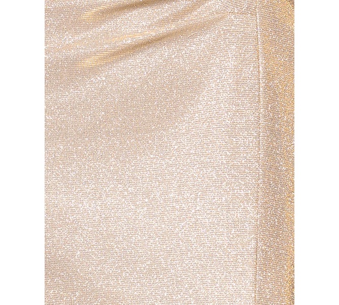 Petite Sweetheart-Neck Front-Slit Glitter Gown