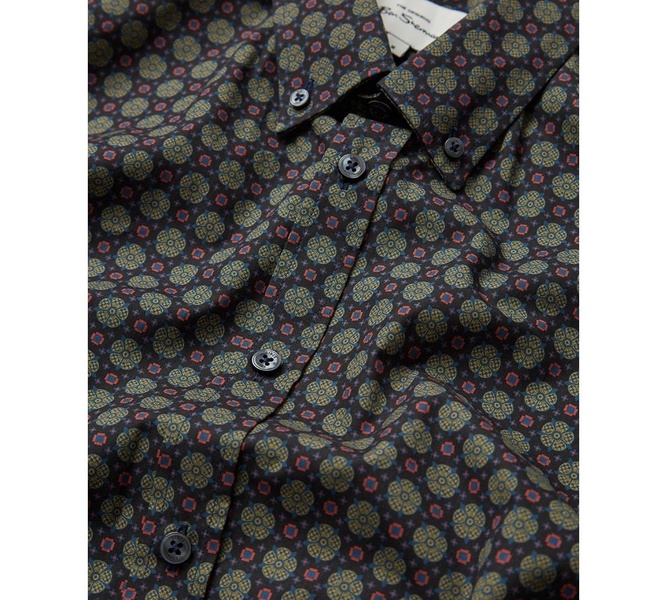 Men's Foulard-Print Long-Sleeve Shirt
