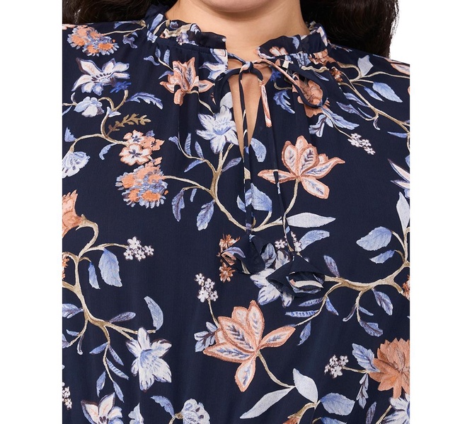 Plus Size Floral-Print Tiered-Skirt Maxi Dress