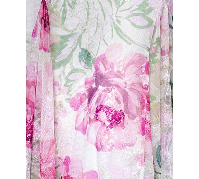 Women's Sequin Floral Print Sleeveless Gown