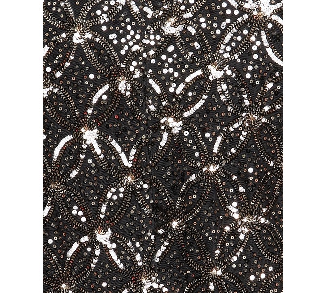 Petite Sequinned Flyaway 3/4-Sleeve Top