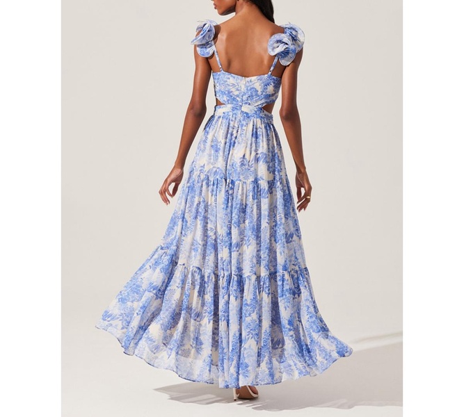 Women's Fritillaria Ruffle-Sleeve Maxi Dress