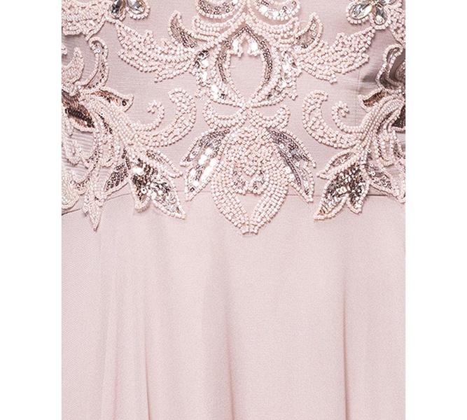 Petite Beaded Sleeveless High-Neck Gown