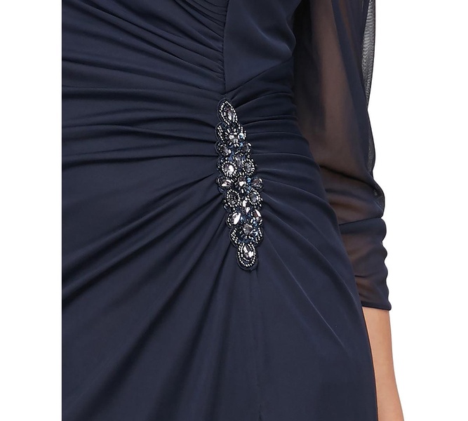 Petite Portrait Collar 3/4-Sleeve Gown