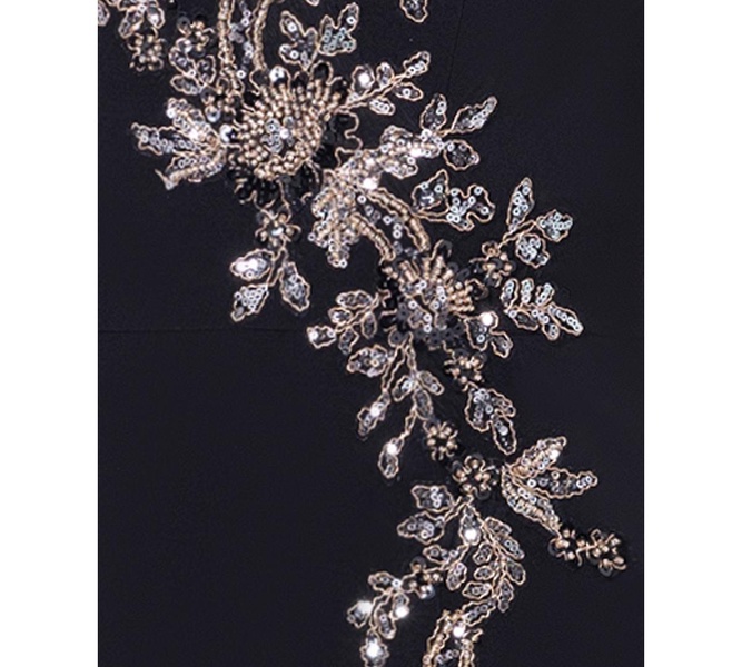 Women's Sequin Embellished Front-Slit Gown