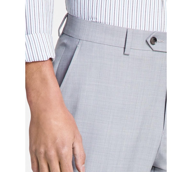 Men's Slim-Fit Wool Sharkskin Suit Pants, Created for Macy's