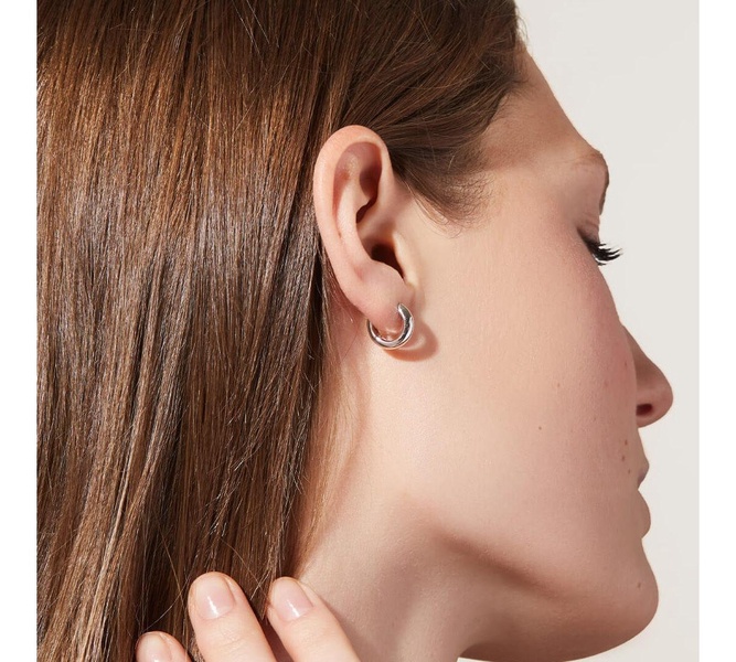 - Bold Huggie Hoops - Giulia Silver