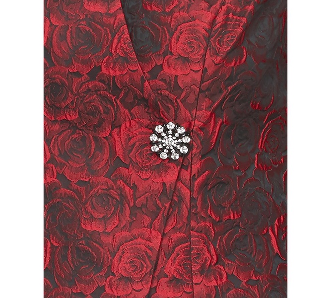 Women's Floral-Jacquard Asymmetric High-Collar Top