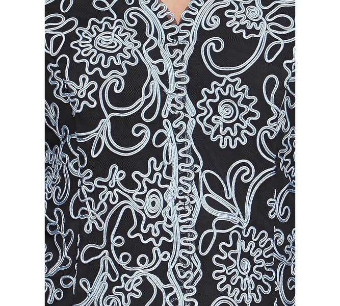 Women's 3/4-Sleeve Embroidered Blouse