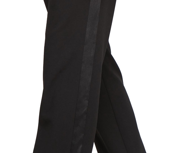 Plus Size Satin Tuxedo Stripe Pants