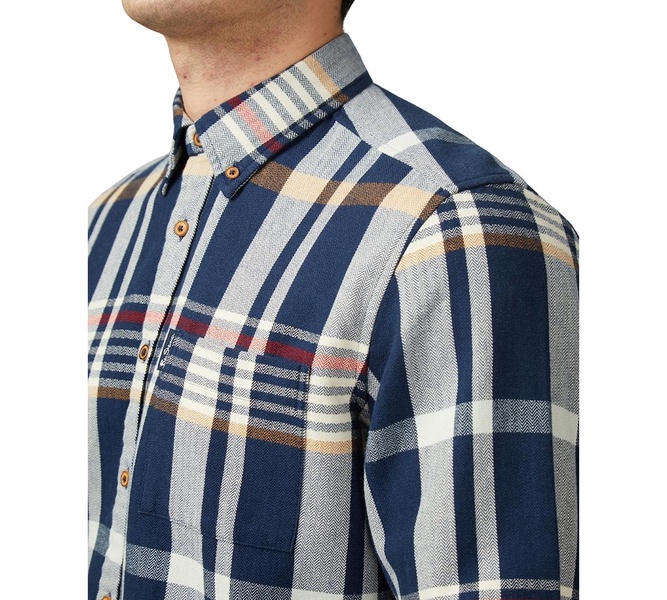 Men's Regular-Fit Herringbone Check Button-Down Shirt