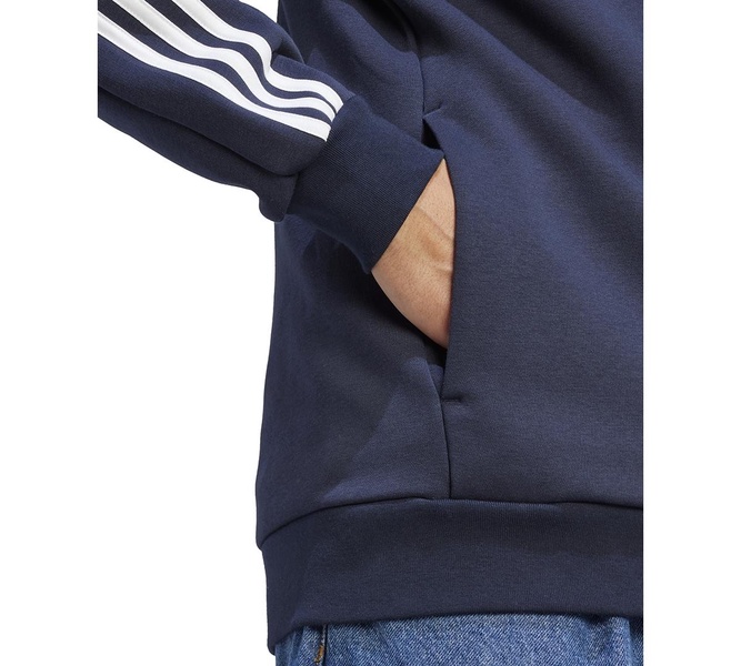 Men's Essentials 3-Stripes Regular-Fit Full-Zip Fleece Hoodie, Regular & Big & Tall 