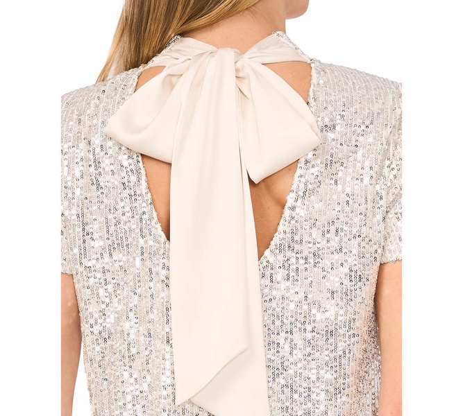 Women's Sequined Bow-Back Top