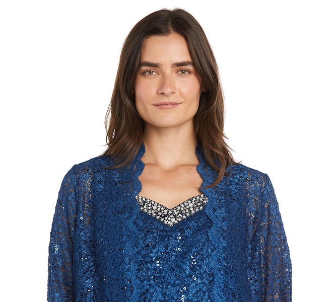 Women's Embellished Jacket, Sleeveless Top and Pants Set