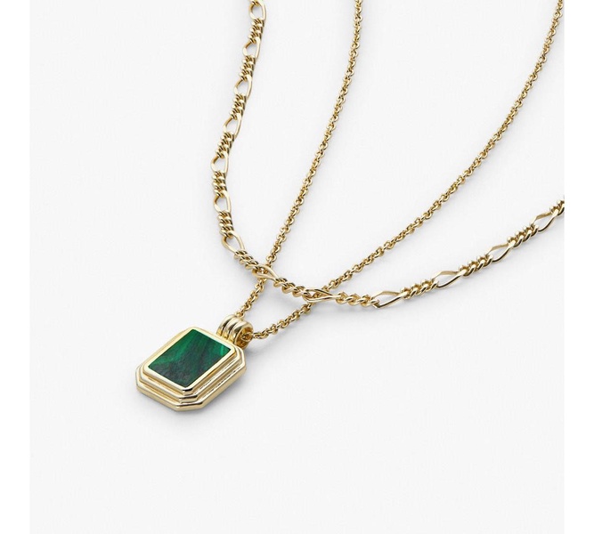 Layered Necklace Set - Temple Green