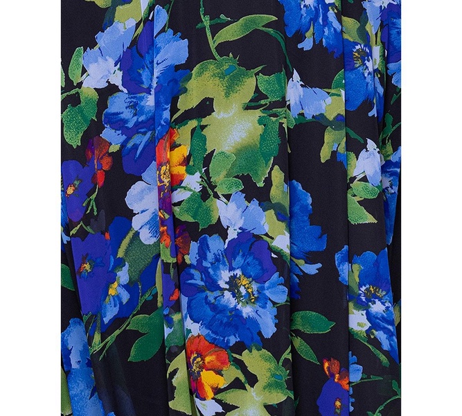 Plus Size Floral-Print Halter Gown