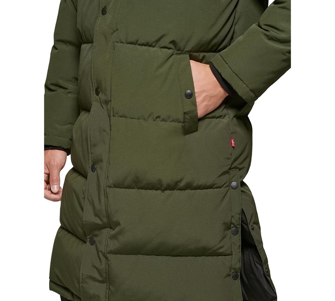 Men's Quilted Extra Long Parka Jacket
