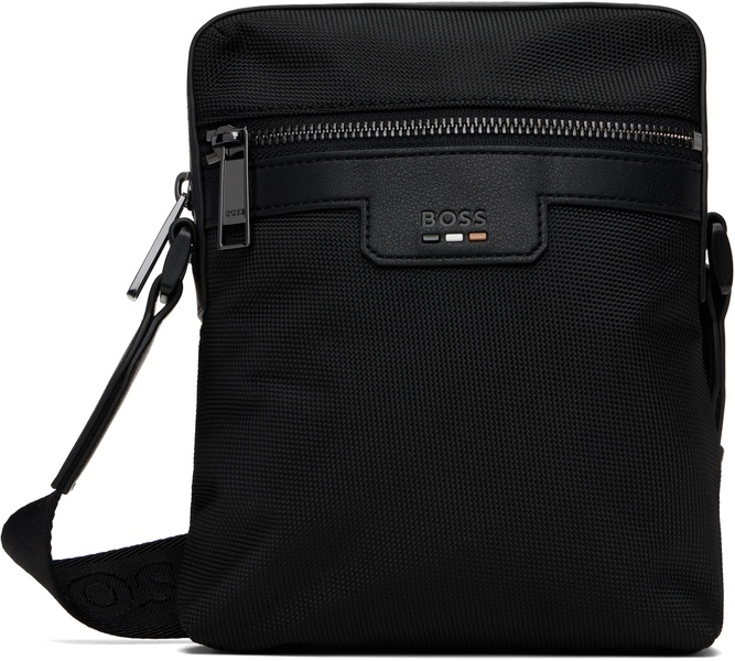 Black Embossed-Logo Bag